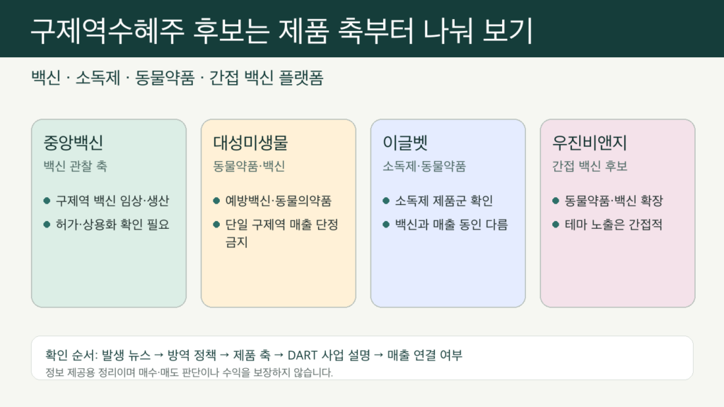 구제역수혜주 4곳의 백신 소독제 동물약품 확인 포인트 인포그래픽